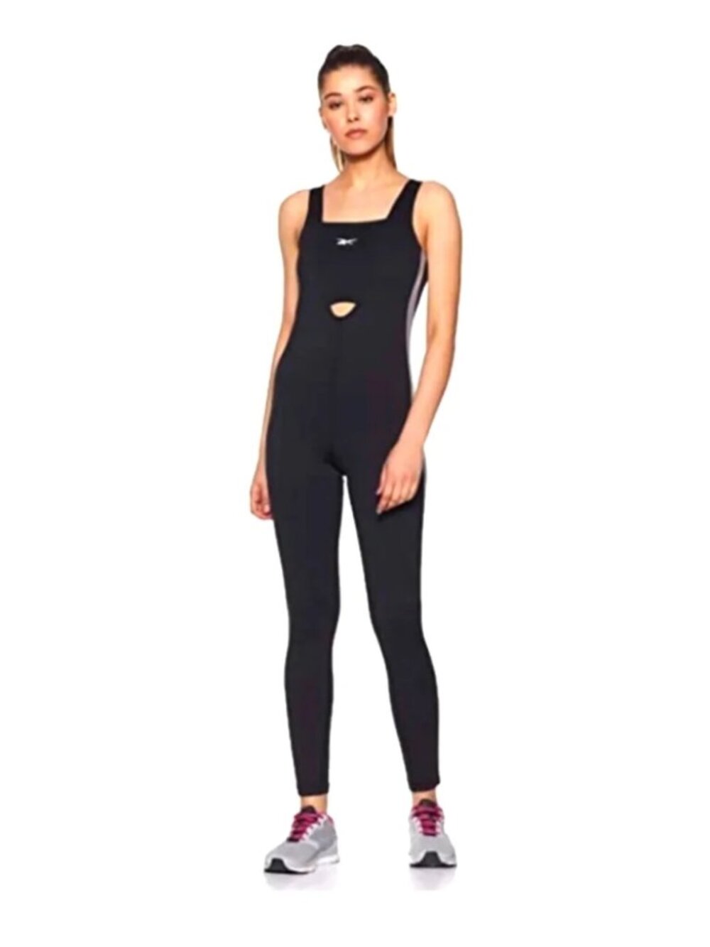 Reebok Plus Size Women's Sleeveless Bodysuit Deep V Neck Low Back 1X 16W NWT